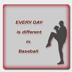 Every day is different in baseball
